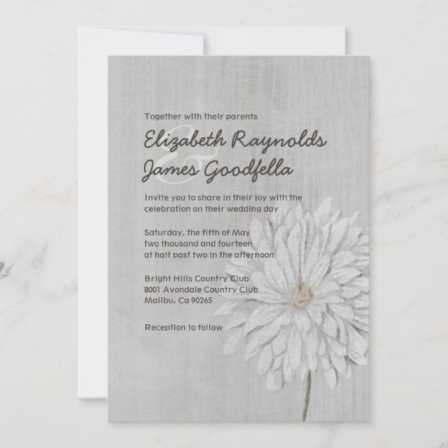 Invitations de mariage Vintages de Chrysanthemum (Devant)