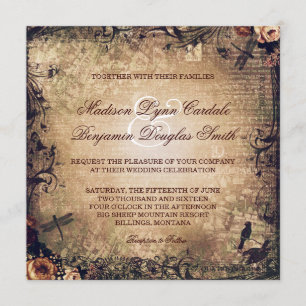 Invitations de mariage Vintages et dénudées