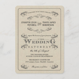 Invitations de mariage Vintages et florissantes