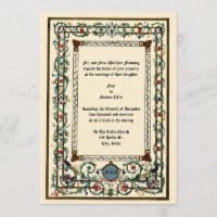 Invitations de mariage vintages "médiévales" éclai