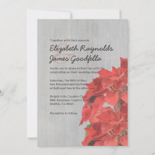 Invitations de mariage Vintages Poinsettias