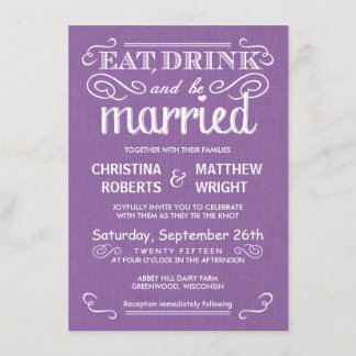 Invitations de mariage violet à l'orchidée de Burl