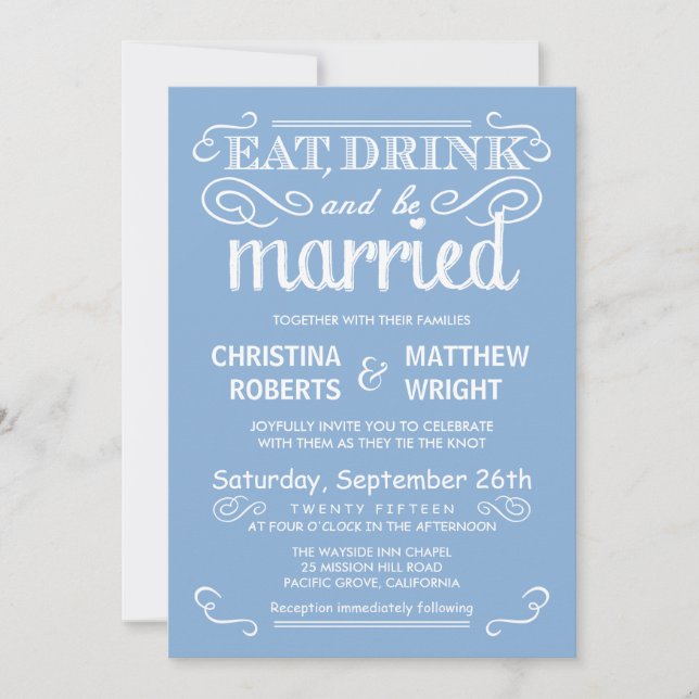 Invitations de Mariages campagnards rustiques - Bl (Devant)