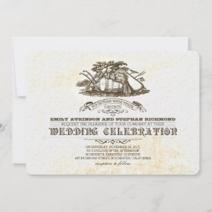 Invitations de mariages campagnards rustiques de l