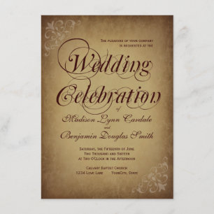 Invitations de Mariages campagnards rustiques en p