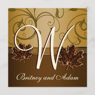 Invitations de Mariages de automne Brown au chocol