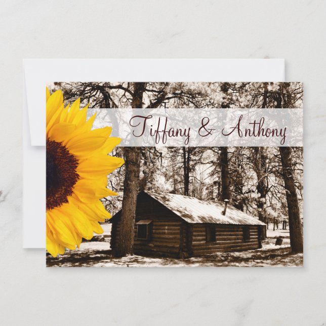 Invitations de mariages de tournesol Cabine à jour (Devant)