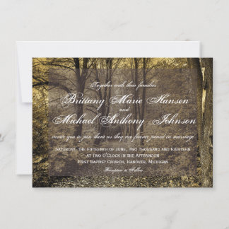 Invitations de mariages rustiques dans les forêts 