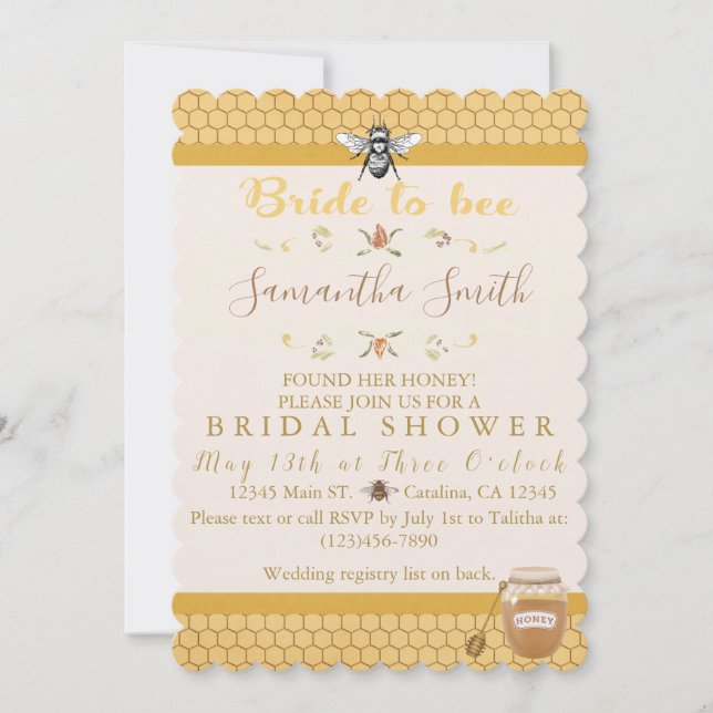 Invitations de mariée à être mariée douche nuptial (Devant)
