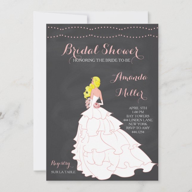 Invitations de mariée Chalkboard Bridal Shower (Devant)