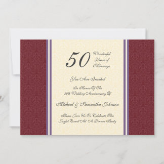 Invitations de Maroon Damask