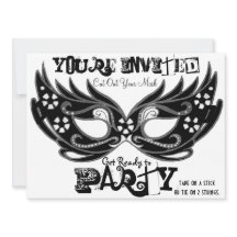 Invitations de mascarade "Couper le masque"