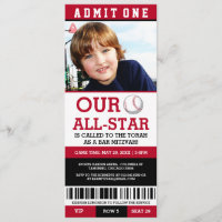 Invitations de Mitzvah de barre de base-ball