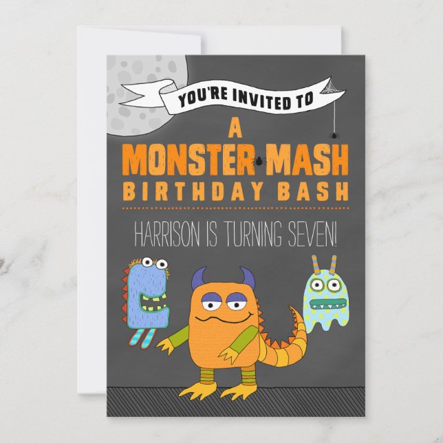 Invitations de Monster Mash BANTHDAY Bash (Devant)