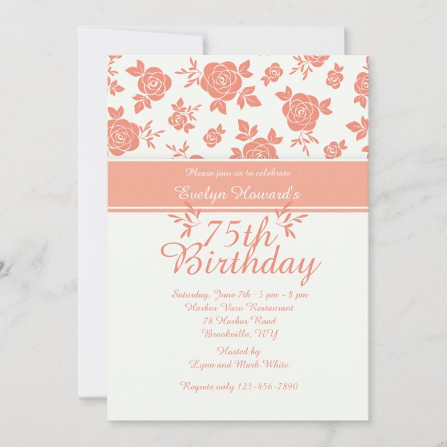 Invitations de Motifs de fleurs (Devant)
