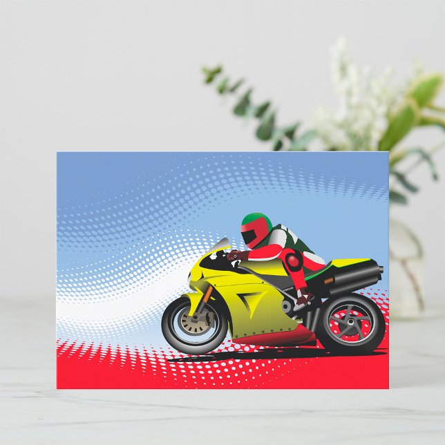 Invitations de motocyclettes jaunes (Créateur téléchargé)
