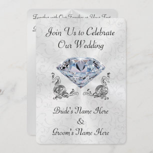 Invitations de noces de diamant personnalisées par