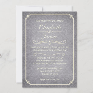 Invitations de noces en damas d'argent