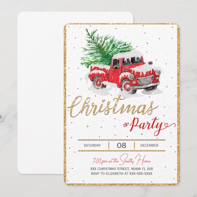 Invitations de Noël (Devant / Derrière)