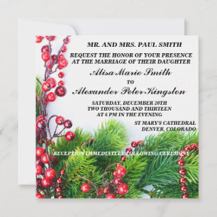 Invitations de Noël aux mariages d'hiver Annonces
