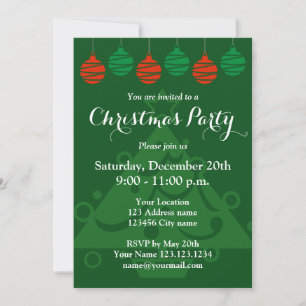 Invitations de Noël avec lumières suspendues