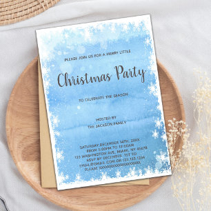 Invitations de Noël bleu
