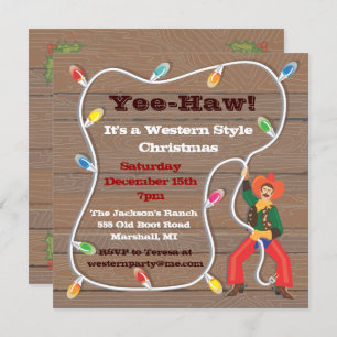 Invitations de Noël Cowboy Lasso