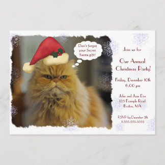Invitations de Noël de chat persan