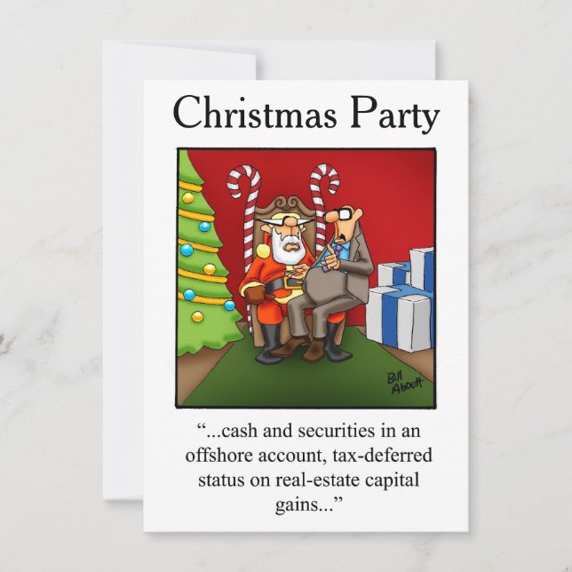 Invitations de Noël Humour (Devant)
