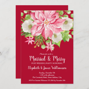 Invitations de Noël mariés et joyeux post-Mariages