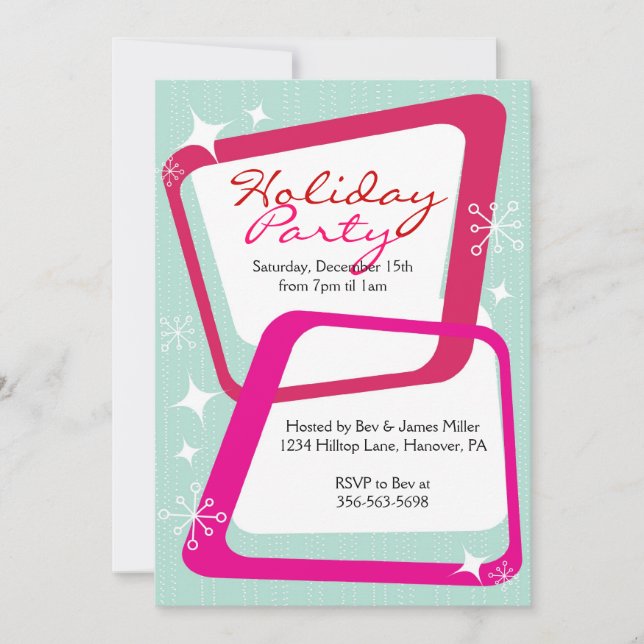 Invitations de Noël rétro (Devant)