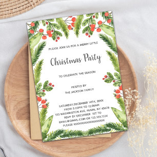 Invitations de Noël vert