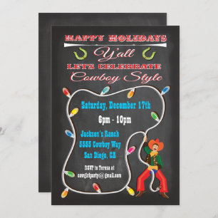 Invitations de Noël Western Cowboy