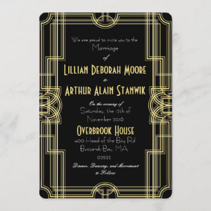 Invitations de noir et d'or