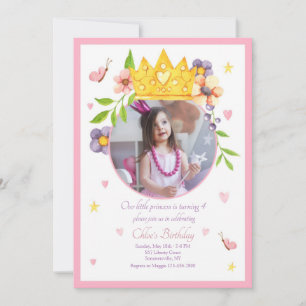 Invitations de notre Princess Photo Birthday Party