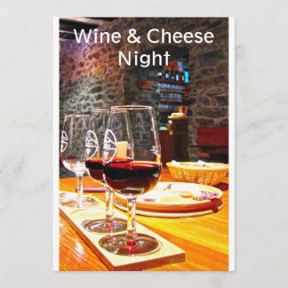 Invitations de nuit de vin et de fromage