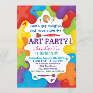 Invitations de Paint Art Party