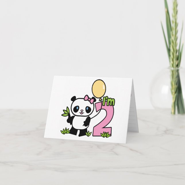 Invitations de Panda Girl 2e anniversaire (Devant)