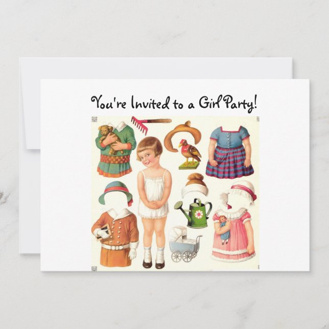 Invitations de papier de poupée (Devant)