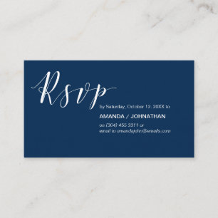 Invitations de parti RSVP, Moderne Elegant Marine