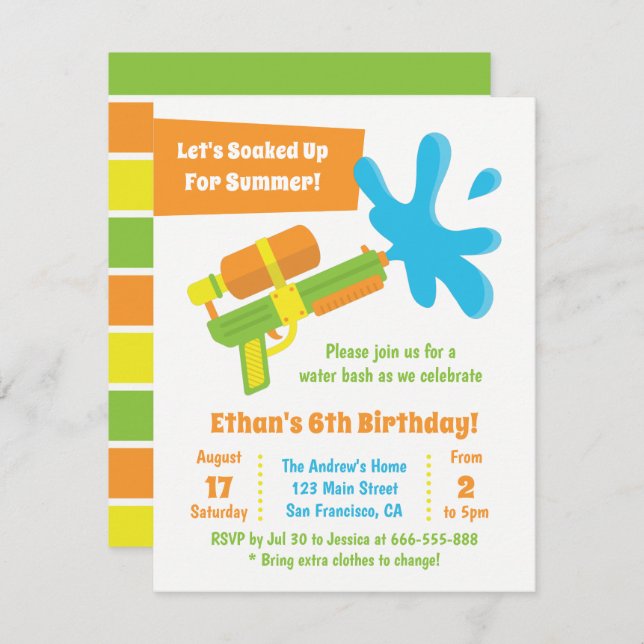 Invitations de partie d'anniversaire de enfant de (Devant / Derrière)