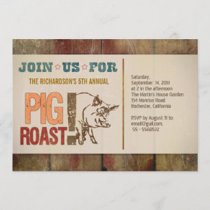 Invitations de partie de barbecue de rôti de porc