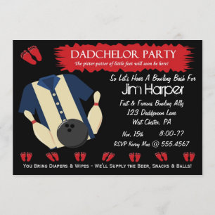Invitations de partie de bowling de Dadchelor