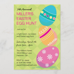 Invitations de partie de chasse à oeuf de pâques