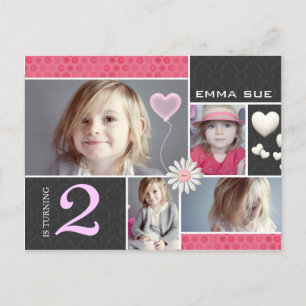 Invitations de partie de coeurs de damassé de