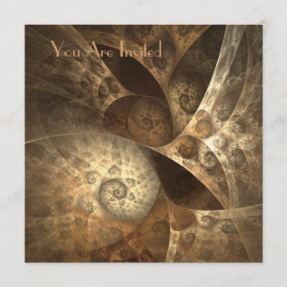 Invitations de partie de fractale de cannelle et