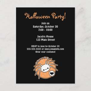 Invitations de partie de Halloween d'araignée