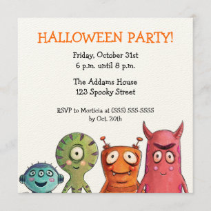 Invitations de partie de Halloween de monstre