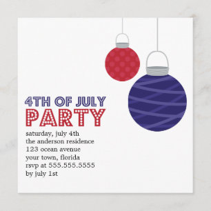 Invitations de partie de lampions 4 juillet