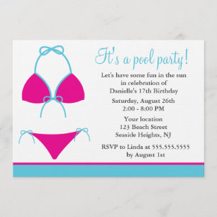 Invitations de partie de maillot de bain